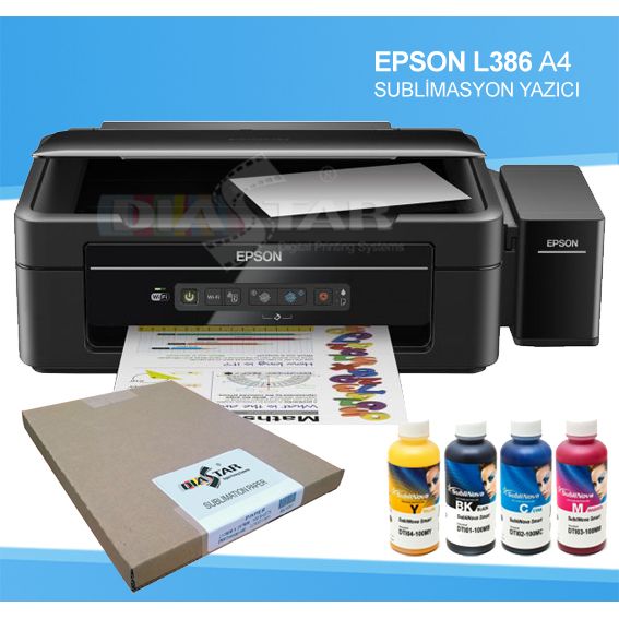 epson l386 a4 sublimasyon yazici 4 renk