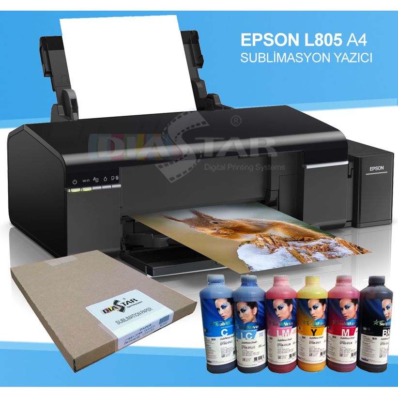 Epson L805 A4 Sublimasyon Yazici 6 Renk